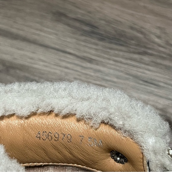 Aquatalia 7.5M Ankle Boots White Leather Shearling Lace Up Weatherproof Italy - Picture 5 of 9